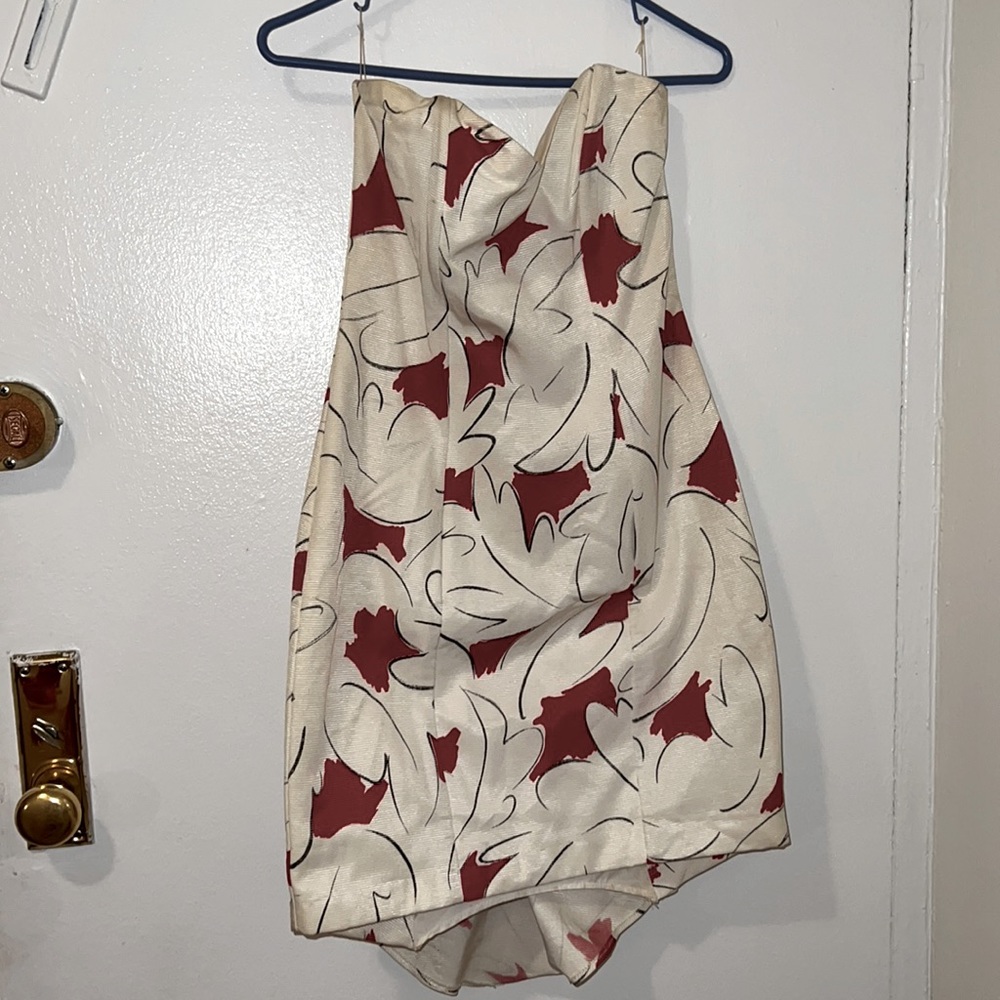 Vintage Strapless Lace -Up Cocktail Dress